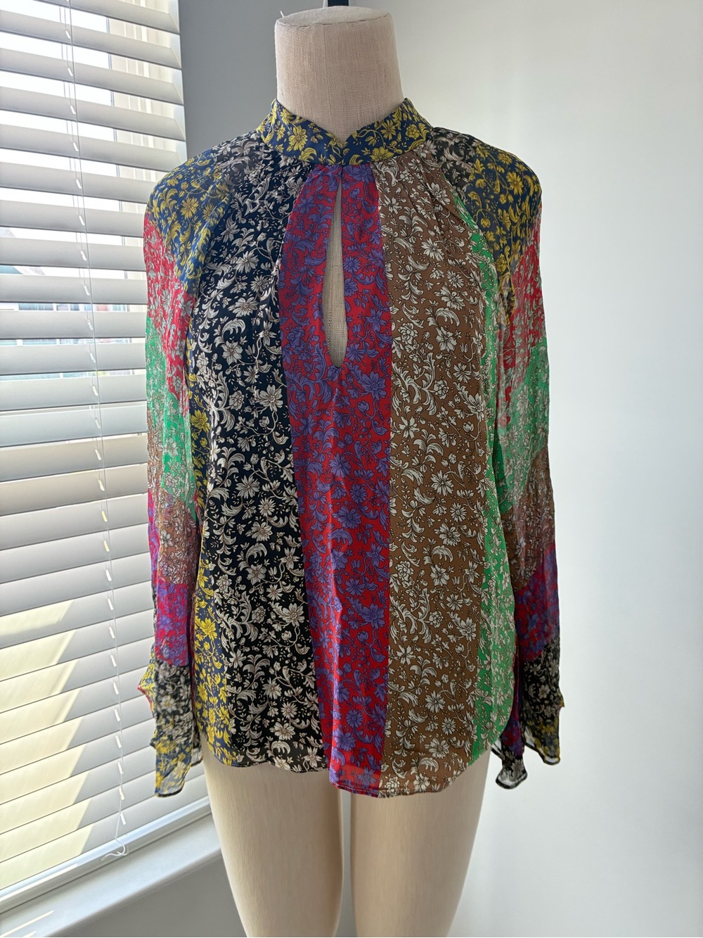 Alice & Olivia Women's Prija Patchwork Floral Blouse